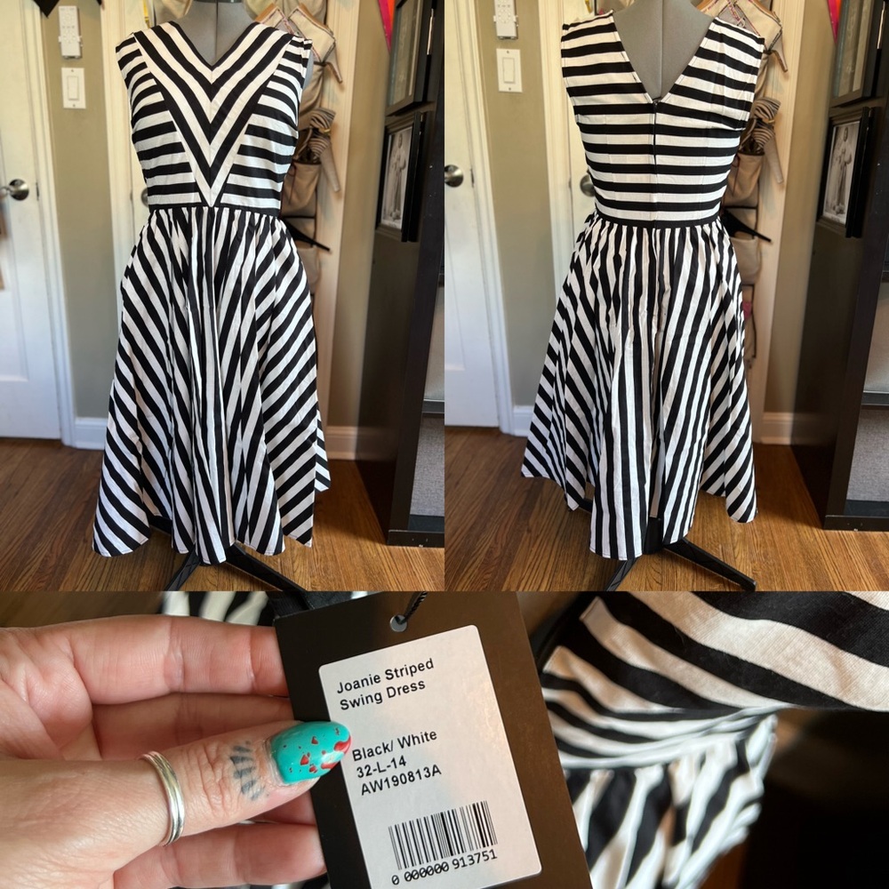 Collectif black and white striped dress. New with tags!